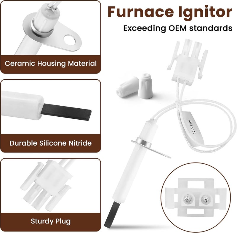 Fetechmate 0130F00008S Gas Furnace Hot Surface Ignitor Replacement for Good-man, Am-ana, Jani-trol Gas Furnace, Igniter for Furnace Replace 0130f00008, 0130f00008s1, 789-707A1, ssn084ks By - Image 3